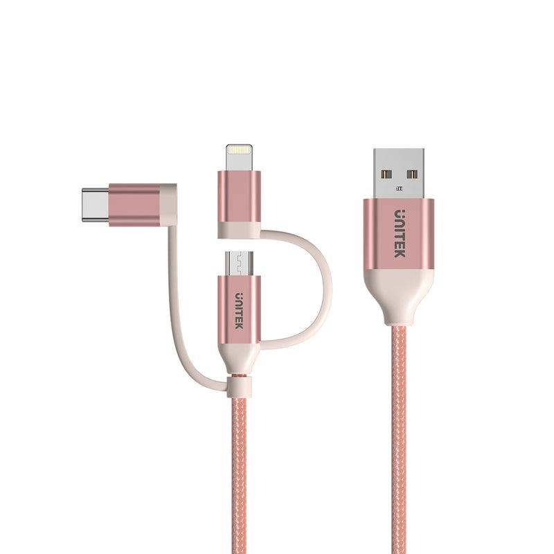Unitek 1m 3-in-1 USB-C to Micro Multi Charging Cable CAB-USB-3IN1-M
