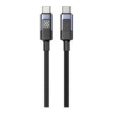 Unitek 1m PD 60W USB-C Charging Cable with LED Display Black CAB-USB2.0-CM-1M