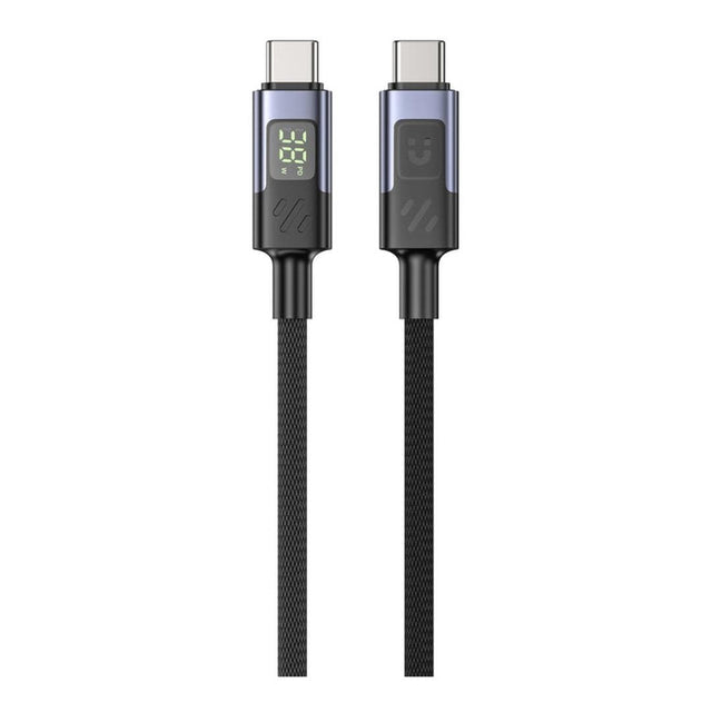 Unitek 1m PD 60W USB-C Charging Cable with LED Display Black CAB-USB2.0-CM-1M