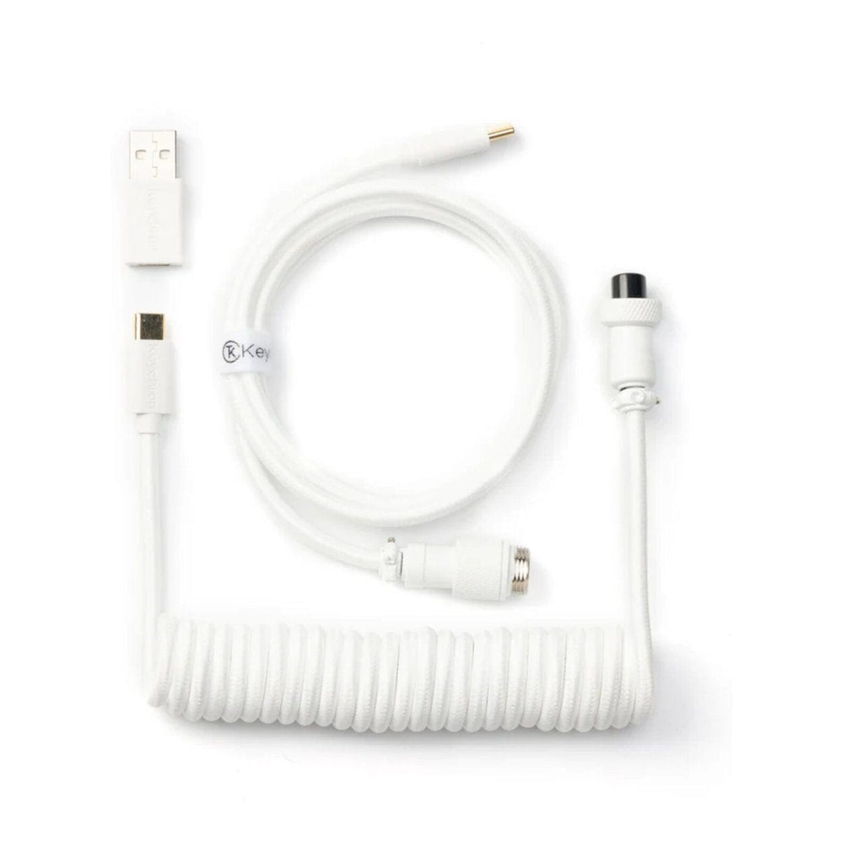 Keychron Coiled Type-C Aviator Cable 1.3m White CAB-W
