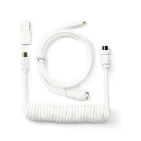 Keychron Coiled Type-C Aviator Cable 1.3m White CAB-W