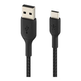 Belkin Type-A to Type-C Braided USB Cable 2m Black CAB002BT2MBK