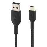 Belkin 3m Braided USB-C to USB-A Cable Black CAB002BT3MBK