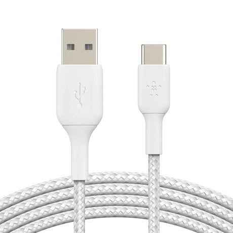 Belkin 3m BoostCharge Braided USB-C to USB-A Cable White CAB002BT3MWH