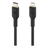 Belkin 2m BoostCharge Braided USB-C to Lightning Cable Black CAB004BT2MBK