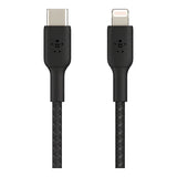 Belkin 2m BoostCharge Braided USB-C to Lightning Cable Black CAB004BT2MBK