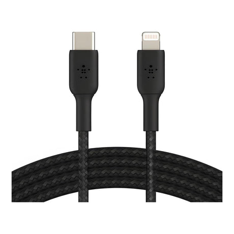 Belkin 2m BoostCharge Braided USB-C to Lightning Cable Black CAB004BT2MBK