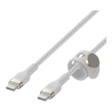 Belkin BoostCharge Pro Flex Type-C Male to Male USB Braided Cable 3m White CAB011BT3MWH