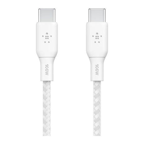 Belkin BoostCharge Type-C Male to Male USB Braided Cable 2m White CAB014BT2MWH