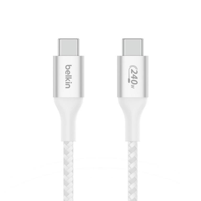 Belkin BoostCharge 240W PD USB Type-C to USB Type-C 1m Braided Cable White CAB015BT1MWH