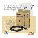 Club 3D 2m 8K 240HZ DisplayPort 2.1 VESA DP80 CABLE Black CAC-1094
