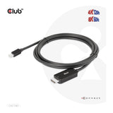 Club 3D 1.8m Mini Display Port 1.4 to HDMI 4K120Hz or 8K60Hz HDR10+ Cable Black CAC-1187