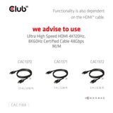 Club 3D Mini DisplayPort 1.4 to HDMI 8K60Hz M/F Adapter Black CAC-1188