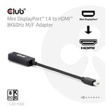 Club 3D Mini DisplayPort 1.4 to HDMI 8K60Hz M/F Adapter Black CAC-1188