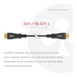 Club 3D 30m 8K 60HZ/4K 120HZ HDMI Hybrid AOC Cable Black CAC-1392