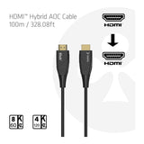 Club 3D 100m 4K 120HZ/8K 60HZ Ultra Uni-Direct AOC Cable Black CAC-1394