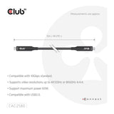 Club 3D 15m 8K 60HZ 10GBPS 60W USB-C AOC Cable Black CAC-2580