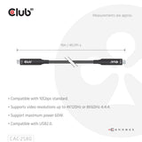Club 3D 15m 8K 60HZ 10GBPS 60W USB-C AOC Cable Black CAC-2580