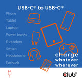 Club 3D 2m USB-C Magnetic Coil 240W PD3.1 Cable Blue CAC-3030