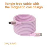 Club 3D 2m USB-C Magnetic Coil 240W PD3.1 Cable Pink CAC-3031