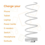 Club 3D 2m USB-C Magnetic Coil 240W PD3.1 Cable White CAC-3032