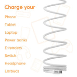 Club 3D 2m USB-C Magnetic Coil 240W PD3.1 Cable White CAC-3032