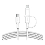 Belkin 1.5m BoostCharge Pro 2-in-1 60W USB-C to Lighting Connector Cable White CAC003HQ1.5MWH