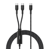 Belkin 140W BoostCharge Pro Braided USB-C to Dual USB-C Cable Black CAC004HQ1.5MBK