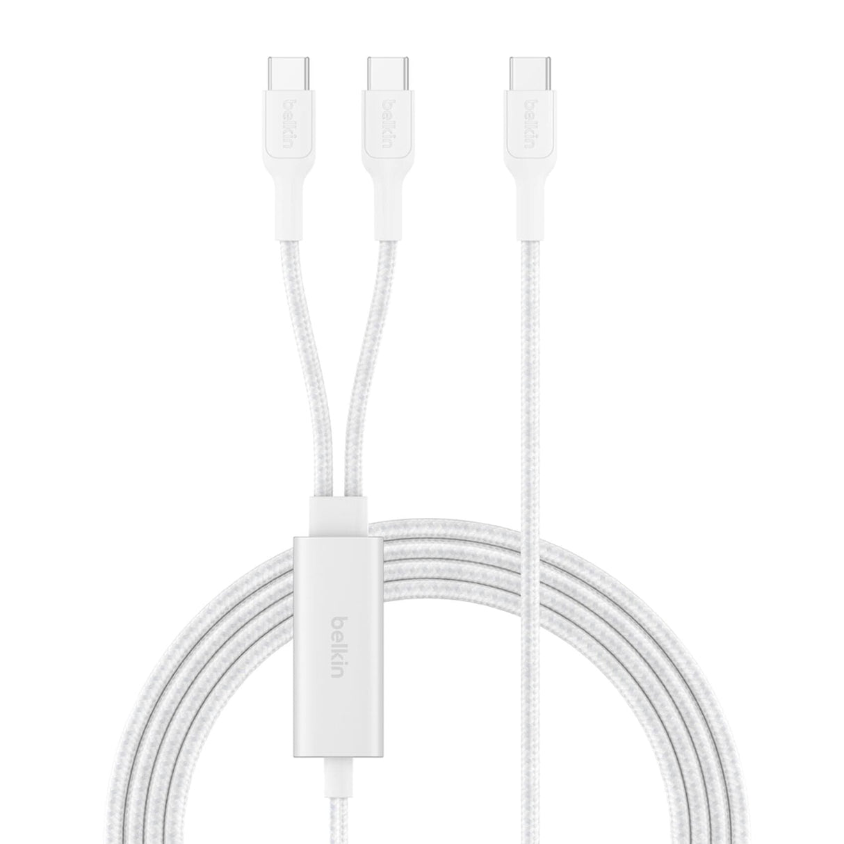 Belkin 140W BoostCharge Pro Braided USB-C to Dual USB-C Cable White CAC004HQ1.5MWH