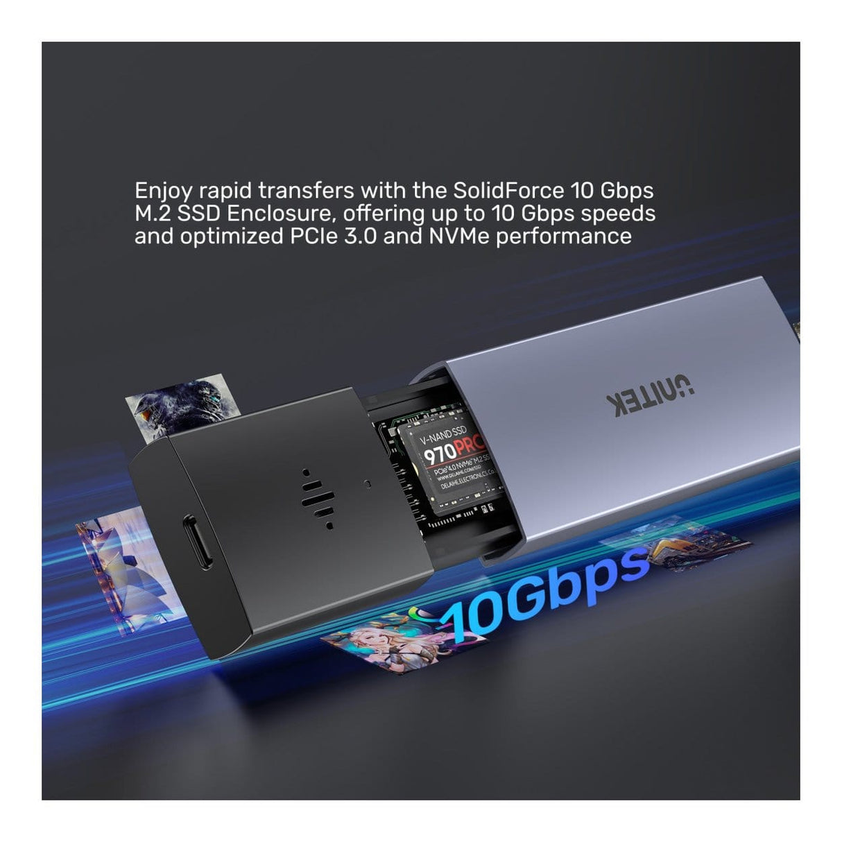Unitek S1251A SolidForce Smart Anti-loss M.2 SSD Enclosure CAS-ANTI-LOSS-NVME