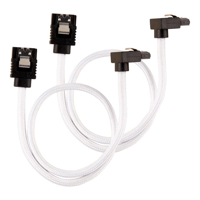 Corsair Premium Sleeved 90 Degree Connector SATA 6Gbps Cable 30cm White CC-8900279