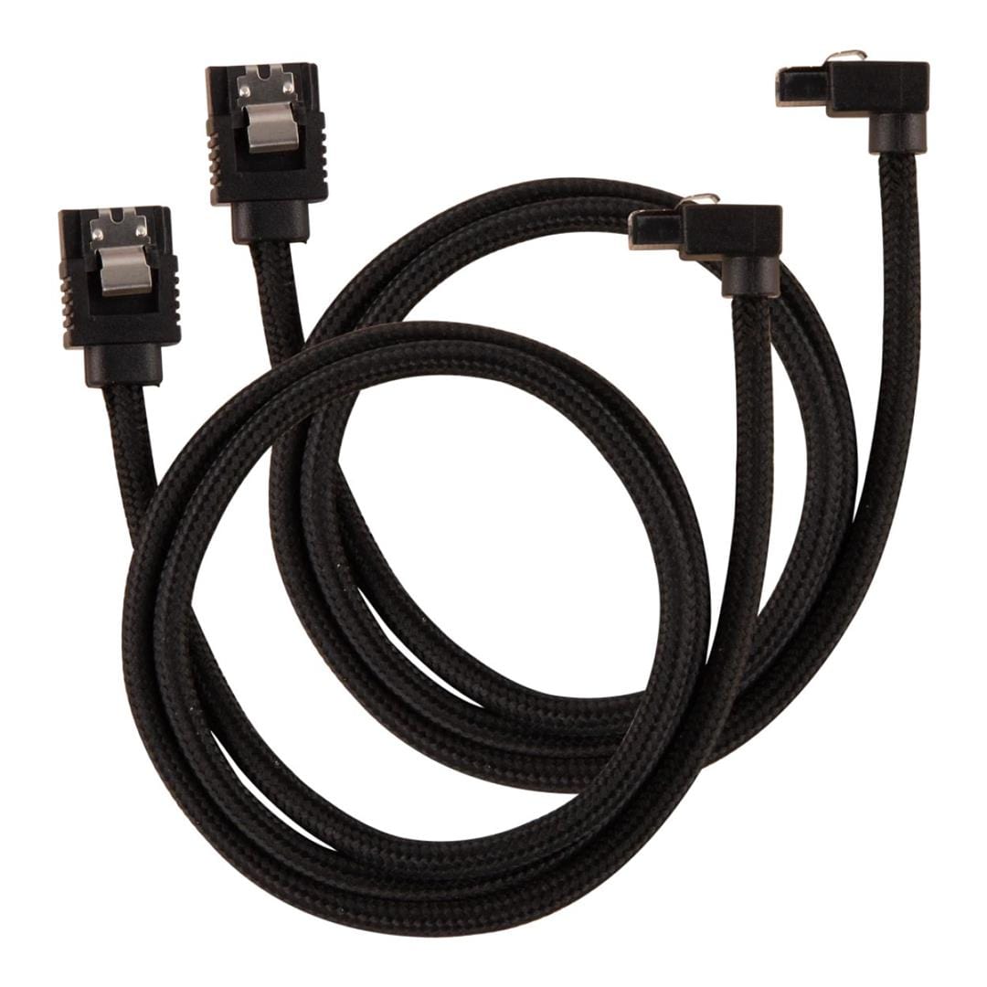 Corsair Premium Sleeved 90 Degree Connector SATA 6Gbps Cable 60cm Black CC-8900282