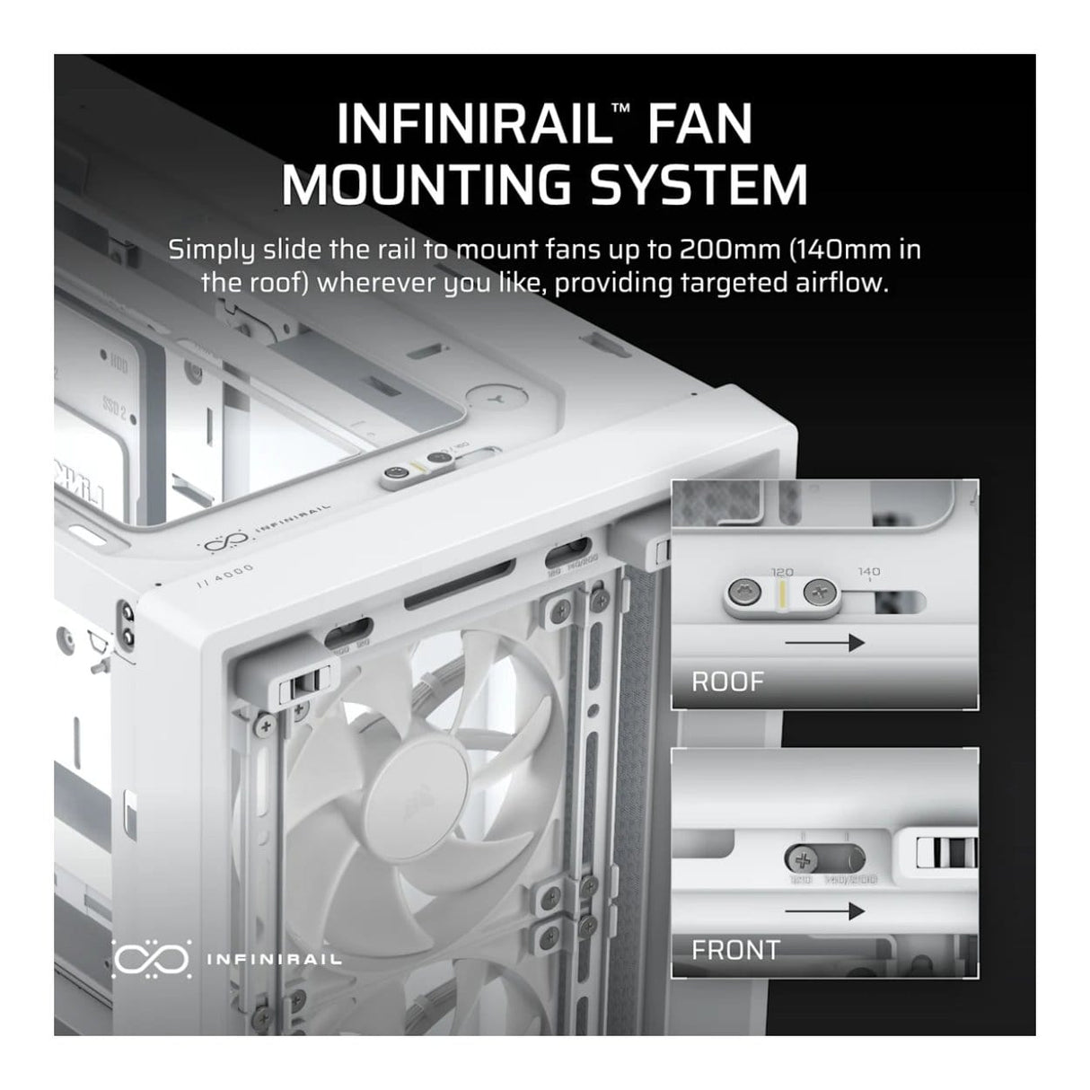Corsair FRAME 4000X RS Mid-Tower PC Case White CC-9011303-WW