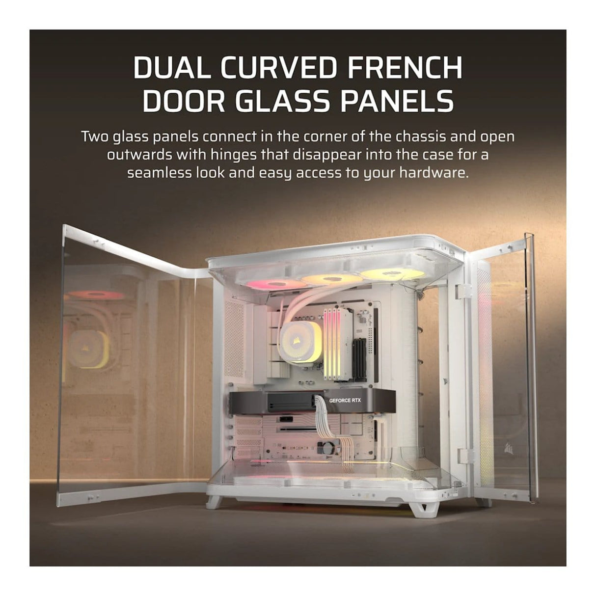 Corsair AIR 5400 RS-R ARGB Triple Chamber Mid-Tower PC Case - White CC-9011319-WW