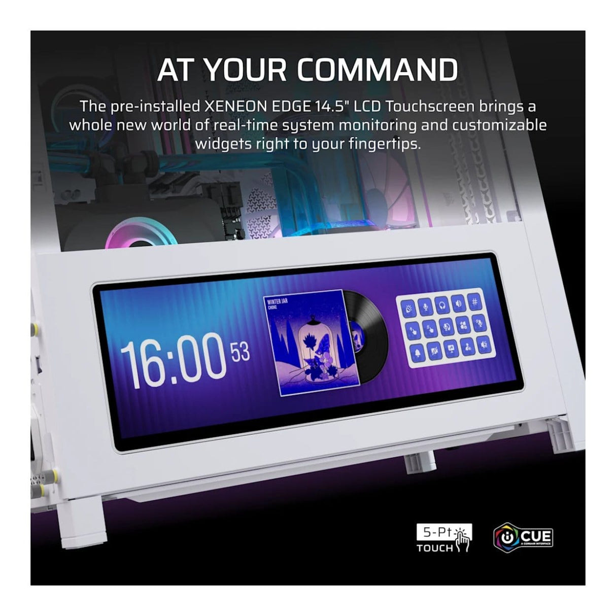 Corsair FRAME 4000D LCD RS ARGB Premium Mid-Tower PC Case White CC-9011327-WW