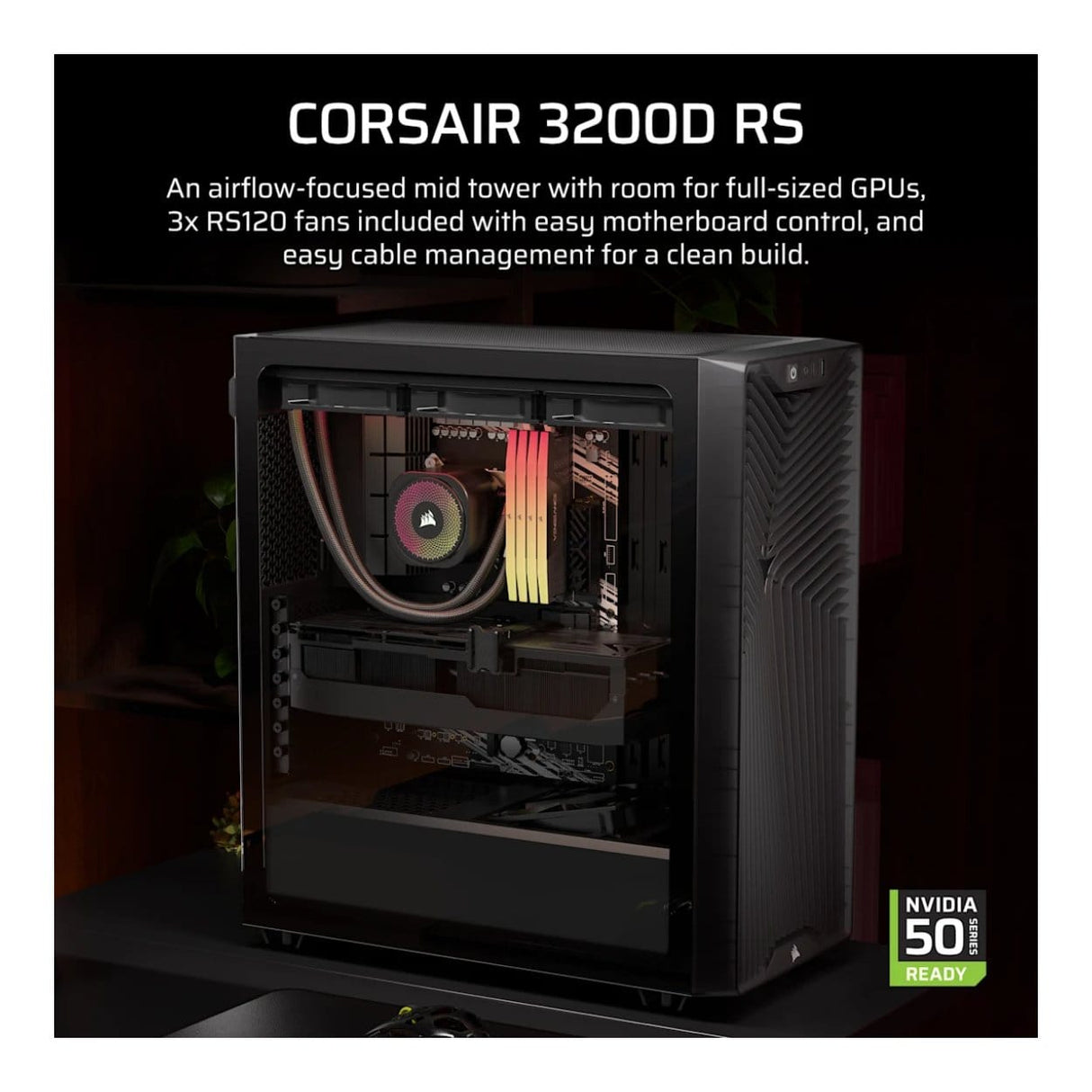 Corsair 3200D RS Mid-Tower PC Case Smoke CC-9011336-WW