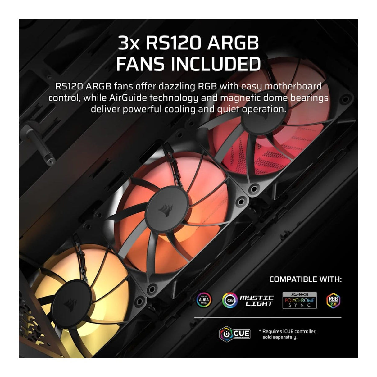 Corsair 3200D RS ARGB Mid-Tower PC Case Smoke CC-9011346-WW