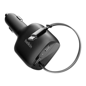 Belkin 75W BoostCharge Retractable Car Charger Black CCC001HQBK