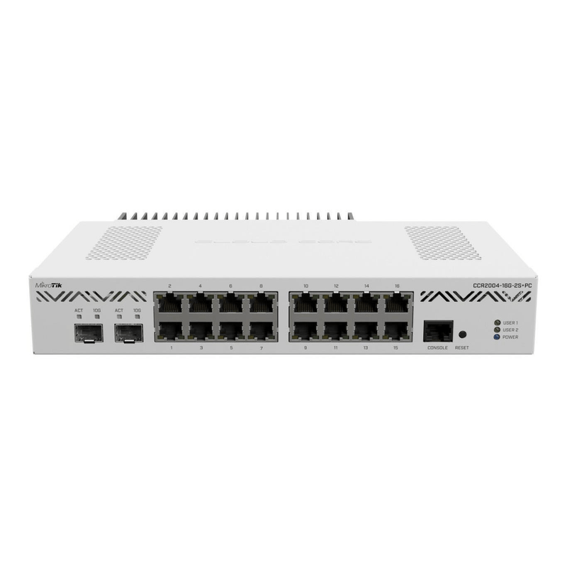 Mikrotik CCR2004-16G-2S+PC 16-port GbE Router with 2x SFP+ ports