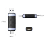 Orico USB3.0 Dual Output Type-C and USB-A Card Reader CD2D-AC3-BK-EP