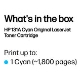 HP 131A Cyan Toner Cartridge 1,800 Pages Original CF211A Single-pack