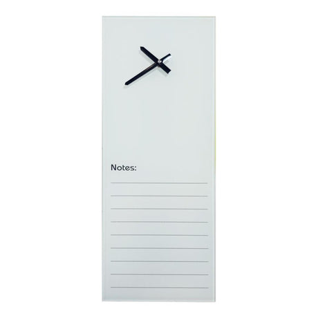 Parrot 200mm × 580mm Glass Clock with Notes White CG2058W