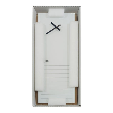Parrot 200mm × 580mm Glass Clock with Notes White CG2058W