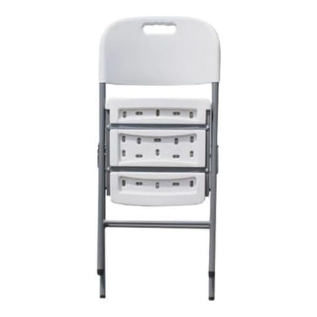 UniQue Blow-Moulded Folding Plastic Chair with Steel Frame White CH-40