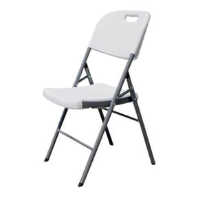 UniQue Blow-Moulded Folding Plastic Chair with Steel Frame White CH-40