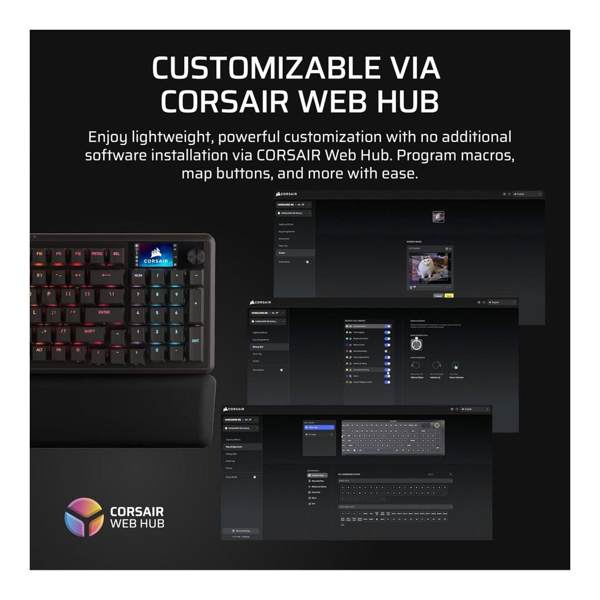 Corsair VANGUARD 96 Wired Gaming Keyboard Black CH-91E901F-NA