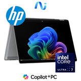 HP OmniBook X Flip 14-fm0011ni 14-inch 2K OLED Next Gen AI 2-in-1 Laptop - Intel Core Ultra 7 258V 1TB SSD 32GB RAM Win 11 Home Silver