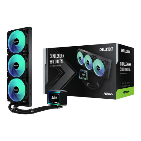 ASRock Challenger 360 Digital 360mm AIO Liquid CPU Cooler Black