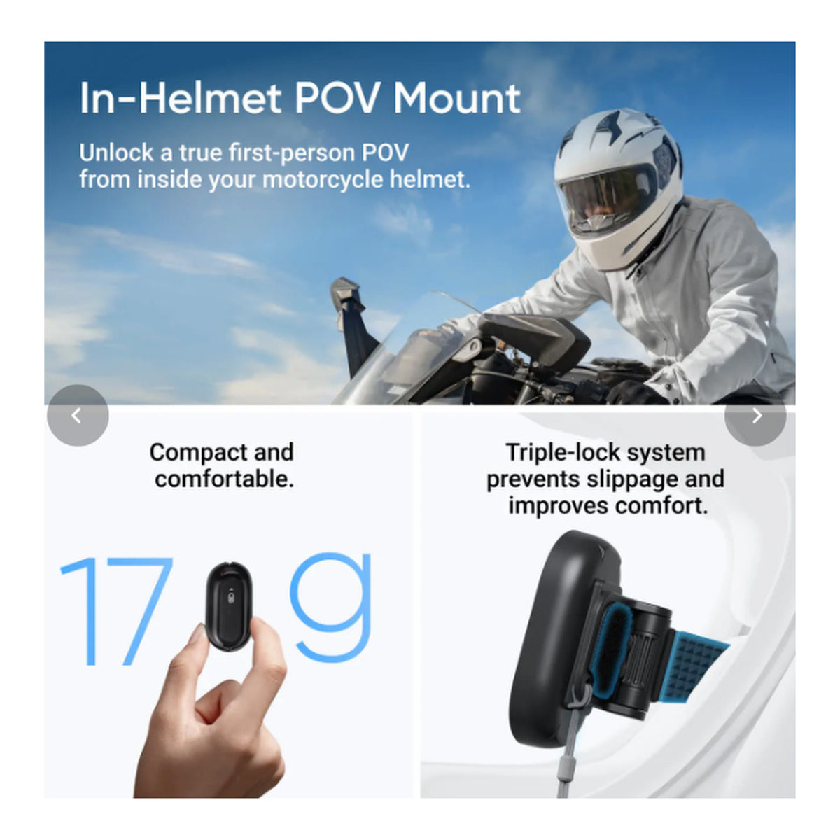 Insta360 GO 3S 4K 128GB Motorcycle In-Helmet POV Action Camera Bundle CINSAATA-HPOV