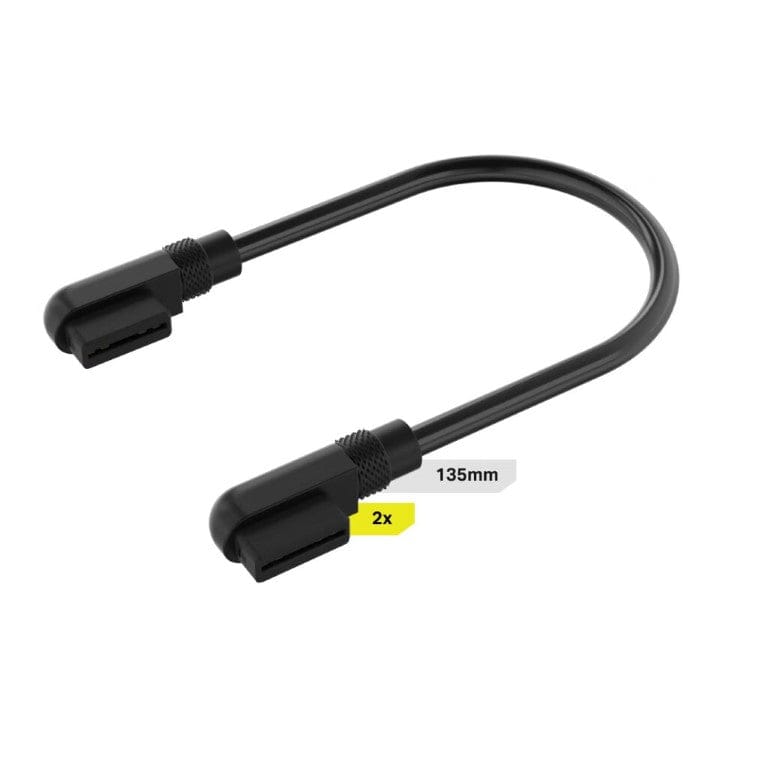 Corsair iCUE 135mm with Slim 90° Connectors Link Cable Black 2-pack CL-9011133-WW